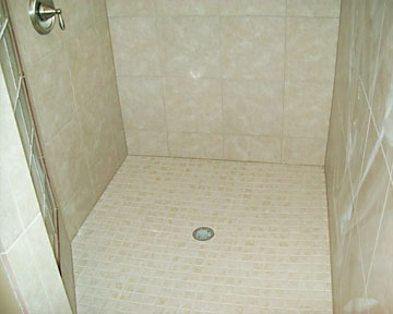 walk-in tile shower