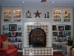 custom tile fireplace and hearth